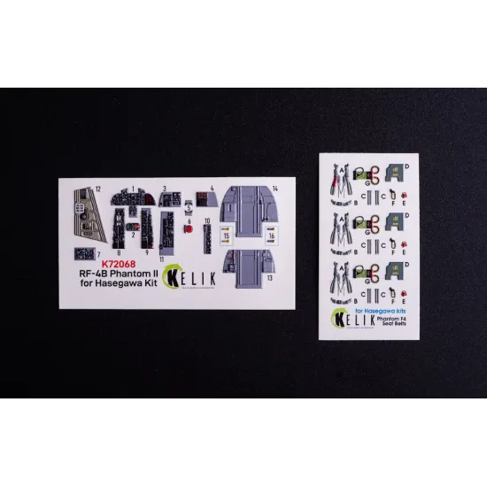 Kelik K72068 1/72 Rf-4b - Interior 3d Decals For Hasegawa Kit