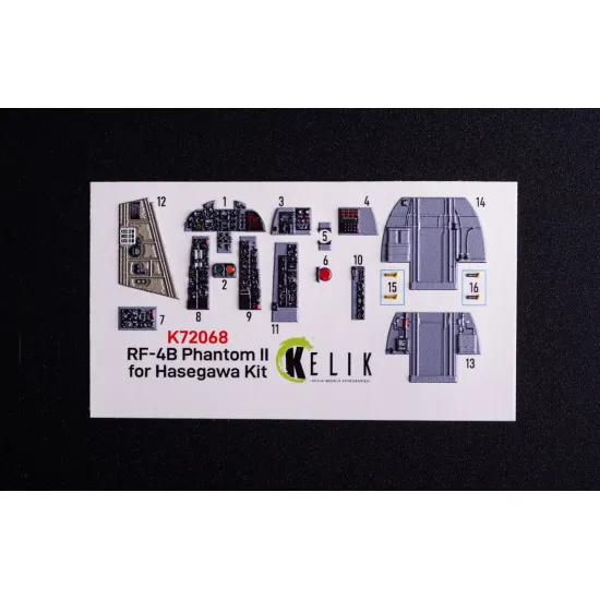 Kelik K72068 1/72 Rf-4b - Interior 3d Decals For Hasegawa Kit
