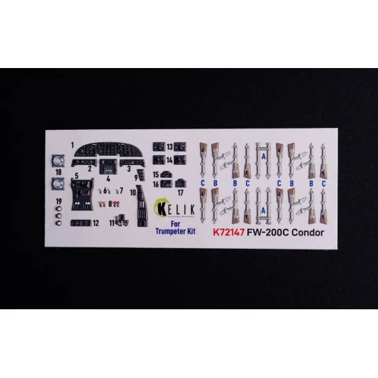 Kelik K72147 1/72 Fw-200c Condor - Interior 3d Decals For Trumpeter Kit