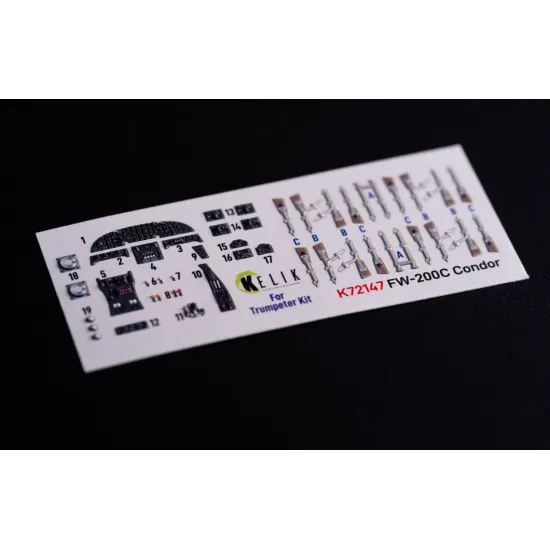 Kelik K72147 1/72 Fw-200c Condor - Interior 3d Decals For Trumpeter Kit