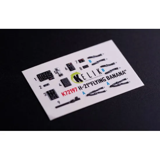 Kelik K72197 1/72 H-21 Flying Banana - Interior 3d Decals For Italeri Kit