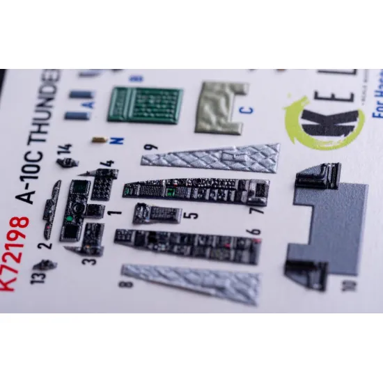 Kelik K72198 1/72 A-10c - Interior 3d Decals For Hasegawa Kit