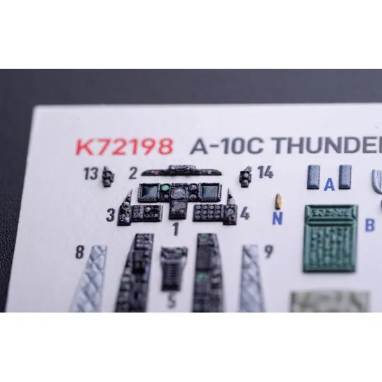 Kelik K72198 1/72 A-10c - Interior 3d Decals For Hasegawa Kit
