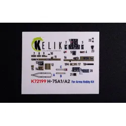 Kelik K72199 1/72 H-75a1/Ar - Interior 3d Decals For Arma Hobby Kit