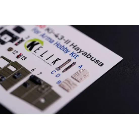 Kelik K72200 1/72 Ki-43-ii Hayabusa - Interior 3d Decals For Arma Hobby Kit