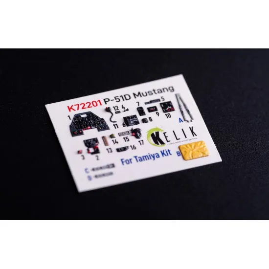 Kelik K72201 1/72 P-51d Mustang - Interior 3d Decals For Tamiya Kit