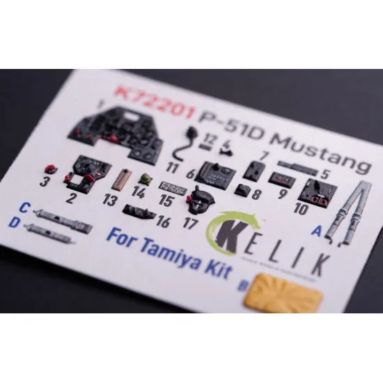 Kelik K72201 1/72 P-51d Mustang - Interior 3d Decals For Tamiya Kit