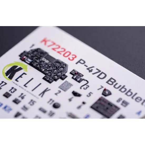 Kelik K72203 1/72 P-47d Bubbletop - Interior 3d Decals For Tamiya Kit