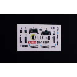 Kelik K72205 1/72 Oh-1 Ninja - Interior 3d Decals For Aoshima Kit