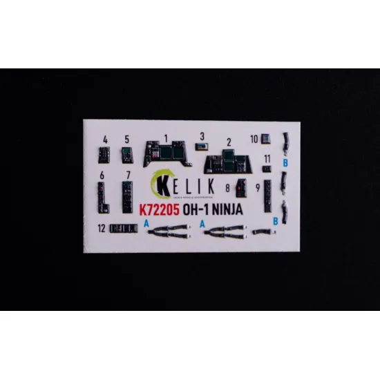 Kelik K72205 1/72 Oh-1 Ninja - Interior 3d Decals For Aoshima Kit