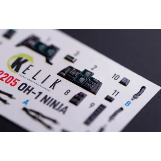 Kelik K72205 1/72 Oh-1 Ninja - Interior 3d Decals For Aoshima Kit