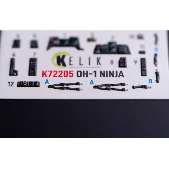 Kelik K72205 1/72 Oh-1 Ninja - Interior 3d Decals For Aoshima Kit