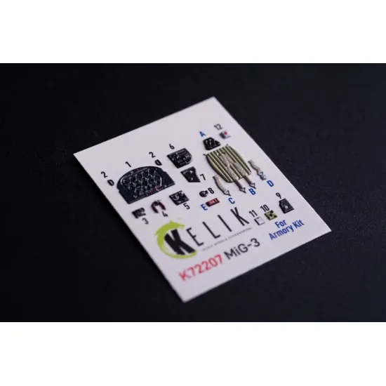Kelik K72207 1/72 Mig-3 - Interior 3d Decals For Armory Kit
