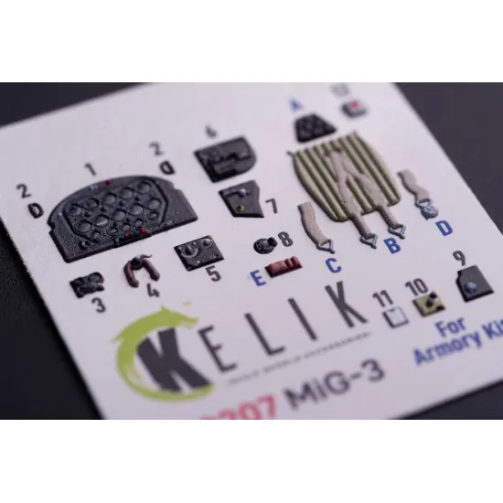 Kelik K72207 1/72 Mig-3 - Interior 3d Decals For Armory Kit