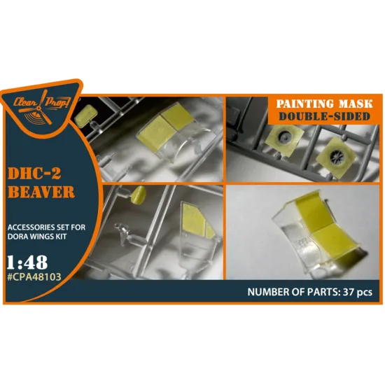 Clear Prop Cpa48103 1/48 Dhc-2 Beaver Double-sided Painting Mask On Yellow Kabuki Paper For Dora Wings Kit