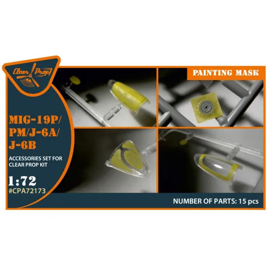 Clear Prop Cpa72173 1/72 Mig-19p/Pm/J-6a/J-6b Painting Mask On Yellow Kabuki Paper For Cp Kits
