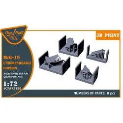 Clear Prop Cpa72188 1/72 Mig-19 Undercarriage Covers For Cp Kits