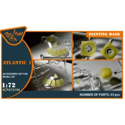 Clear Prop Cpa72194 1/72 Atlantic 1 Painting Mask On Yellow Kabuki Paper For Revell Kit