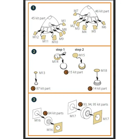 Clear Prop Cpa72194 1/72 Atlantic 1 Painting Mask On Yellow Kabuki Paper For Revell Kit