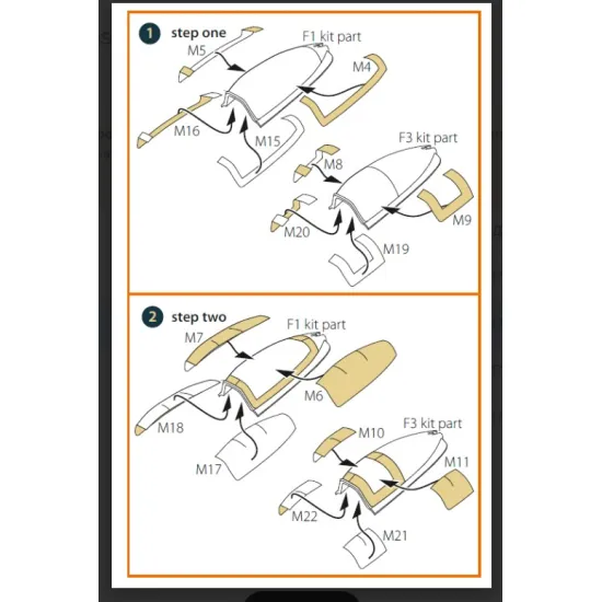 Clear Prop Cpa72195 1/72 Meteor F8/Fr9 Double-sided Painting Mask On Yellow Kabuki Paper For Airfix Kit