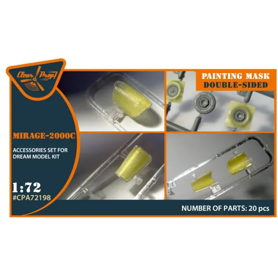 Clear Prop Cpa72198 1/72 Mirage-2000c Double-sided Painting Mask On Yellow Kabuki Paper For Dream Model Kits