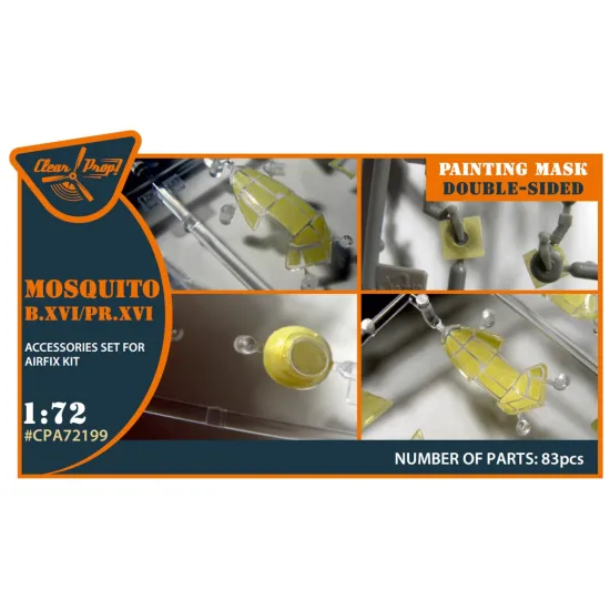 Clear Prop Cpa72199 1/72 Mosquito B Xvi/Prxvi Double-sided Painting Mask On Yellow Kabuki Paper For Airfix Kit
