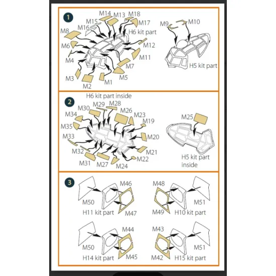 Clear Prop Cpa72199 1/72 Mosquito B Xvi/Prxvi Double-sided Painting Mask On Yellow Kabuki Paper For Airfix Kit