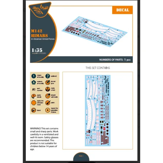 Clear Prop Cpd35001 1/35 M142 Himars In Ukrainian Armed Forces Decal Set For Trumpeter Foreart Kits
