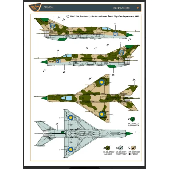 Clear Prop Cpd48005 1/48 Mig-21 In Ukrainian Service