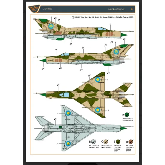 Clear Prop Cpd48005 1/48 Mig-21 In Ukrainian Service