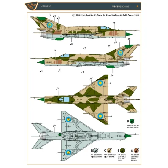 Clear Prop Cpd72012 1/72 Mig-21 In Ukrainian Service