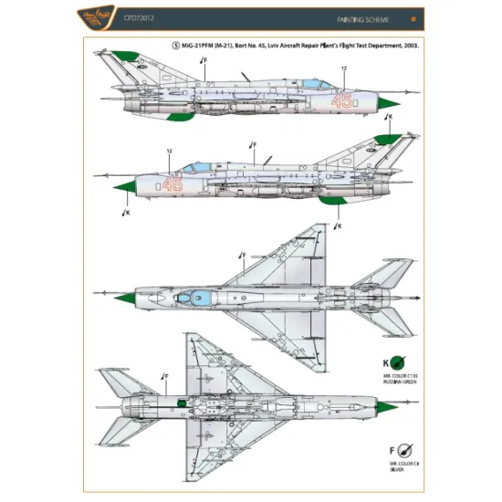 Clear Prop Cpd72012 1/72 Mig-21 In Ukrainian Service