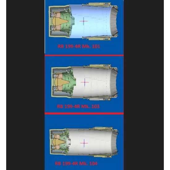 Katran 4863 1/48 Panavia Tornado Ids/Gr1 Early Exhaust Nozzles Rb 199-4r Mk101 Opened For Revell/Eduard