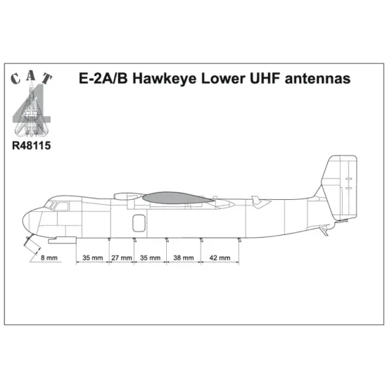 Cat4-r48115 1/48 E-2a/B Hawkeye Lower Uhf Antennas Resin Model