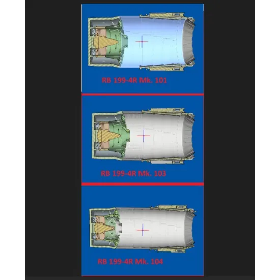Katran 4872 1/48 Panavia Tornado Adv F3 Exhaust Nozzles Rb 199-4r Mk104 Opened For Revell/Eduard