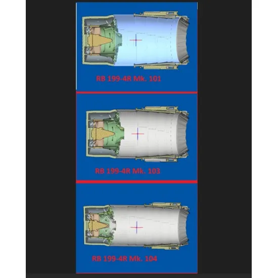 Katran 4874 1/48 Panavia Tornado Ecr/Assta 3 1 Exhaust Nozzles Rb 199-4r Mk105 Closed For Revell/Eduard