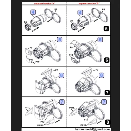 Katran 4875 1/48 Panavia Tornado Ecr/Assta 3 1 Exhaust Nozzles Rb 199-4r Mk 105 Opened For Revell/Eduard