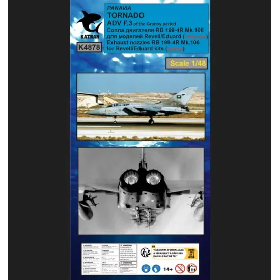 Katran 4878 1/48 Panavia Tornado Adv F 3 Of The Granby Period Exhaust Nozzles Rb 199-4r Mk106 Opened For Revell/Eduard