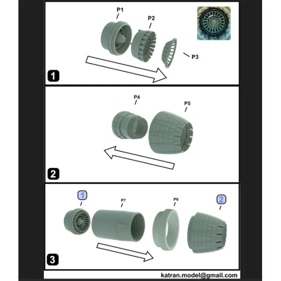 Katran 4880 1/48 F-15ex Eagle 2 Exhaust Nozzles Engine F-110-ge-129 Closed For Academy