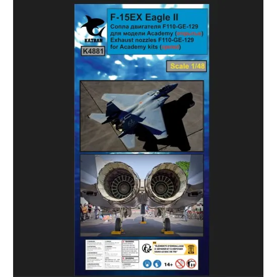 Katran 4881 1/48 F-15ex Eagle 2 Exhaust Nozzles Engine F-110-ge-129 Opened For Academy