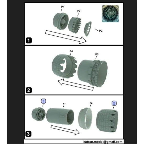 Katran 4881 1/48 F-15ex Eagle 2 Exhaust Nozzles Engine F-110-ge-129 Opened For Academy