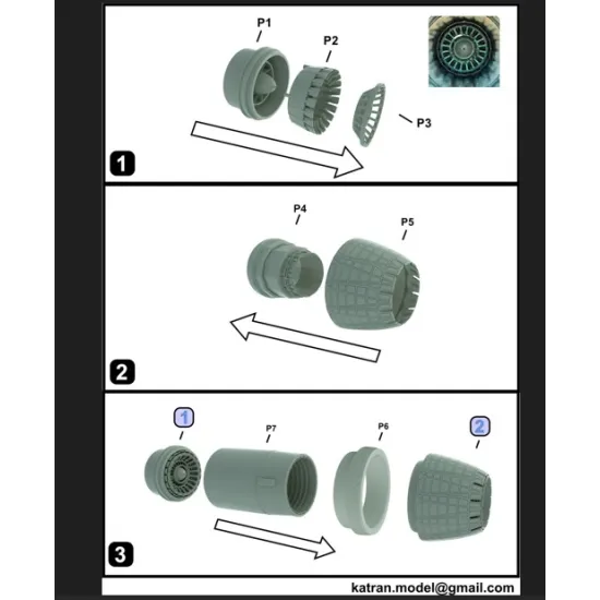 Katran 4882 1/48 F-15ex Eagle 2 Exhaust Nozzles Engine F-110-ge-129 Closed For Revell