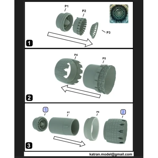 Katran 4883 1/48 F-15ex Eagle 2 Exhaust Nozzles Engine F-110-ge-129 Opened For Revell