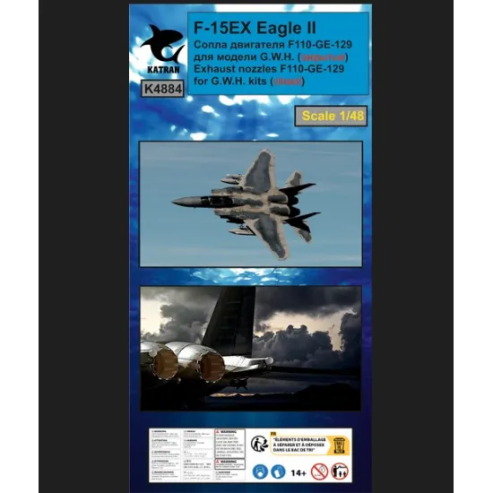 Katran 4884 1/48 F-15ex Eagle 2 Exhaust Nozzles Engine F-110-ge-129 Closed For Gwh