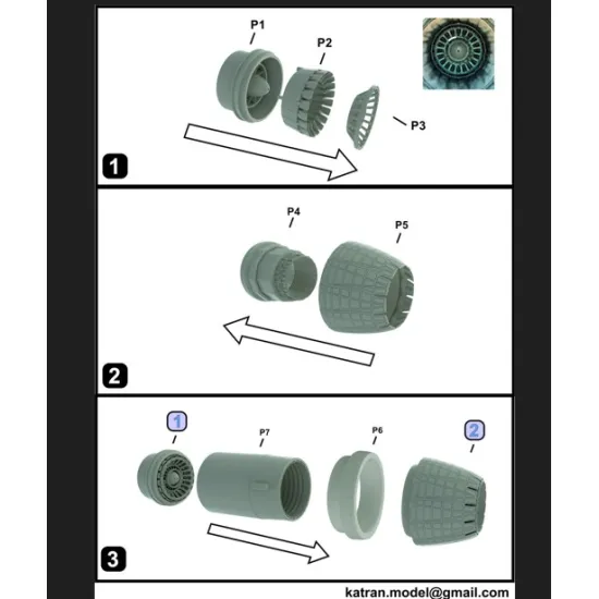 Katran 4884 1/48 F-15ex Eagle 2 Exhaust Nozzles Engine F-110-ge-129 Closed For Gwh
