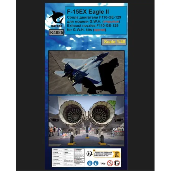 Katran 4885 1/48 F-15ex Eagle 2 Exhaust Nozzles Engine F-110-ge-129 Opened For Gwh