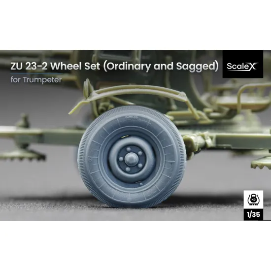 Scalex Wm-35010c 1/35 Zu 23-2 Ordinary And Sagged Wheel Set