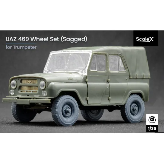 Scalex Wm-35007s 1/35 Uaz 469 Sagged Wheel Set For Trumpeter