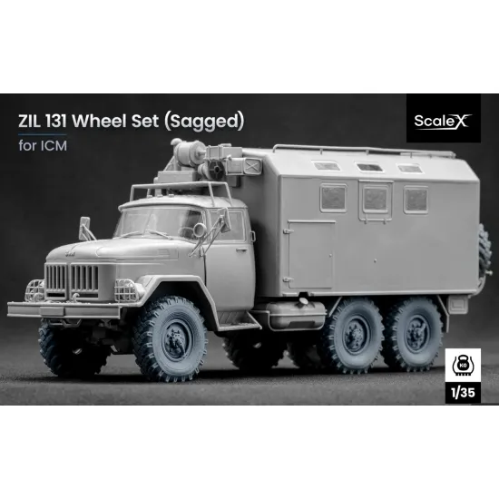 Scalex Wm-35017s 1/35 Zil 131 Sagged Wheel Set For Icm