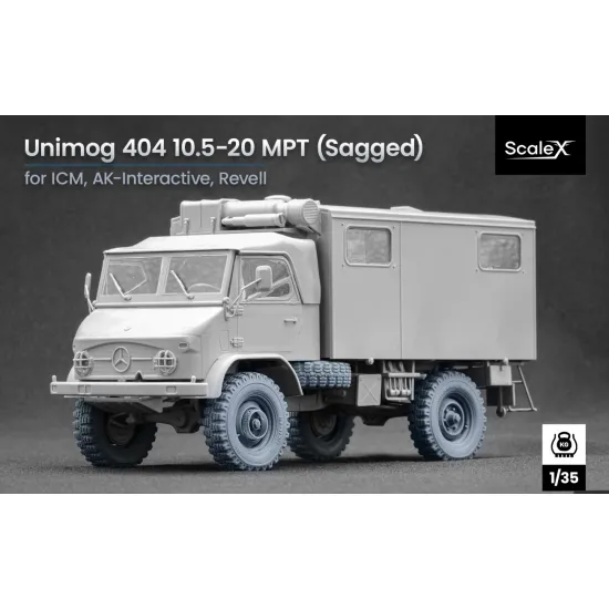Scalex Wm-35022s 1/35 Unimog 404 10.5-20 Mpt Sagged Wheel Set For Icm Ak-interactive Revell